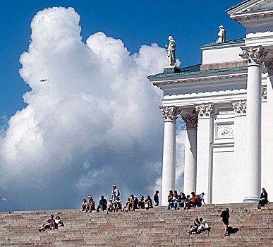 赫尔辛基,大教堂,云