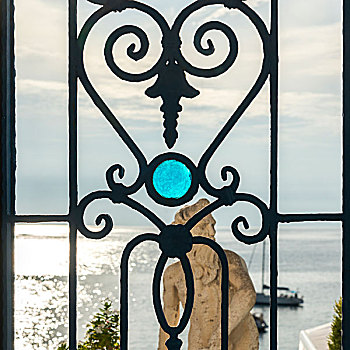 雕塑,窗,水岸,伊斯基亚,岛屿,坎帕尼亚区,意大利
