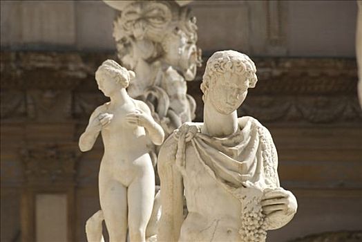 大理石,雕塑,广场,比勒陀利亚,巴勒莫,西西里,意大利,欧洲