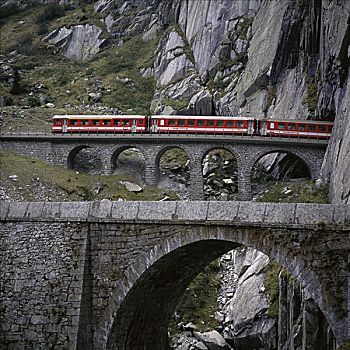 列车,桥,瑞士