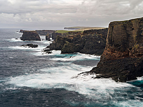 半岛,横断面,火山,设得兰群岛,苏格兰,大幅,尺寸