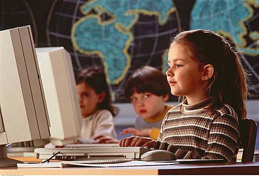 学生,电脑,教室