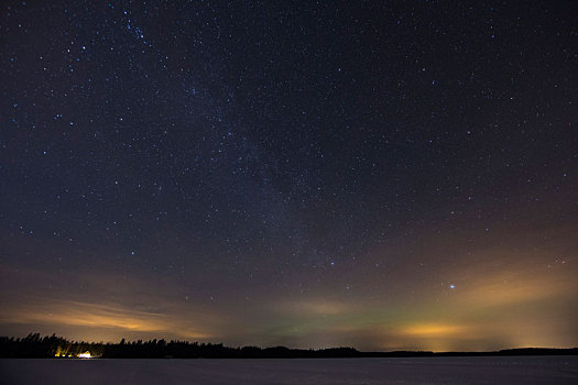 芬兰,北极光,星空,夜晚