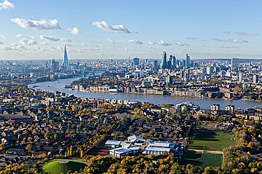 俯视,航拍,伦敦,首都,摩天大楼,泰晤士河,风景,城市,城市天际线