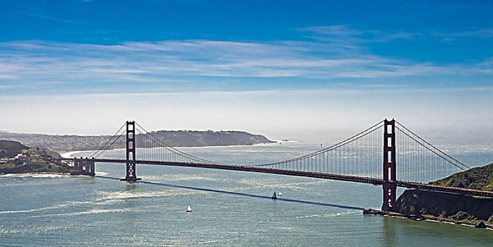 航拍,金门大桥,蓝天,风景,湾区,旧金山,加利福尼亚,美国,北美