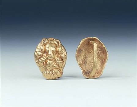 一对,黄金,马,缰绳,器具,迟,东方,公元前3世纪,艺术家,未知
