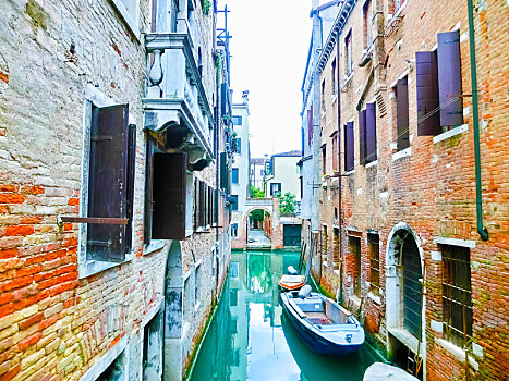 古典,威尼斯人,运河,船