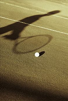 网球,影子,网球手,球场