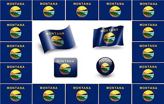蒙大拿,象征,旗帜