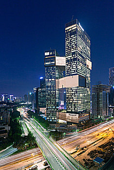 中国广东深圳南山软件产业基地夜景