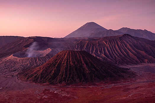 火山,烟,婆罗莫,山,国家公园,爪哇,印度尼西亚,亚洲