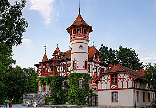 别墅,小,城堡,区域,上巴伐利亚,巴伐利亚,德国,欧洲