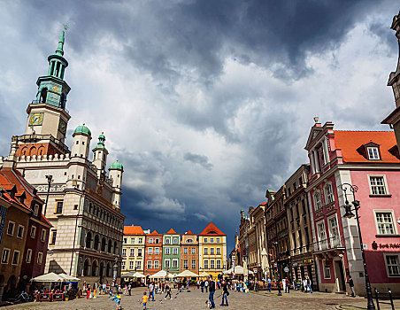 市政厅,市场,广场,老城,波兹南,波兰,欧洲