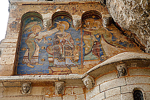 法国,罗卡马杜尔,圣所,绘画,12世纪
