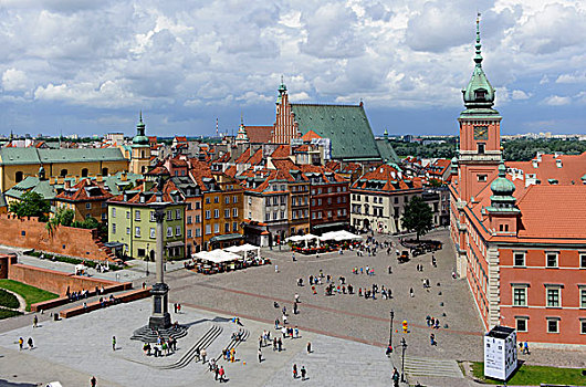 城堡广场,城堡,柱子,华沙,省,波兰,欧洲