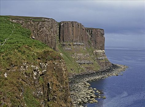 玄武岩,悬崖,苏格兰,英国,欧洲