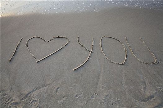 我爱你,文字,沙子,哈马麦特,突尼斯