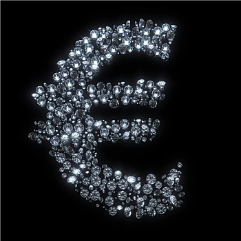 钻石,象征,货币,欧元