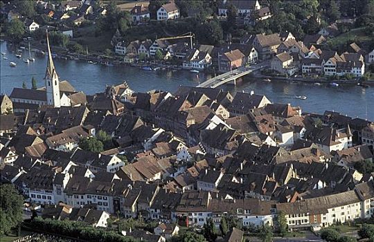 城镇,全景,博登湖区,瑞士,欧洲