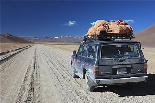 吉普车,驾驶,风景,高原,玻利维亚,南美