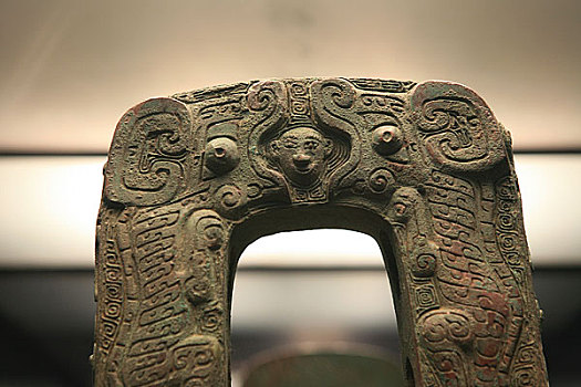 河南安阳殷墟遗址博物馆馆藏文物,母戊鼎上的文饰