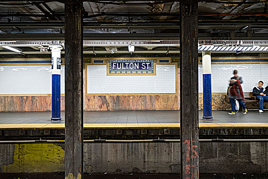 街道,地铁站台,曼哈顿