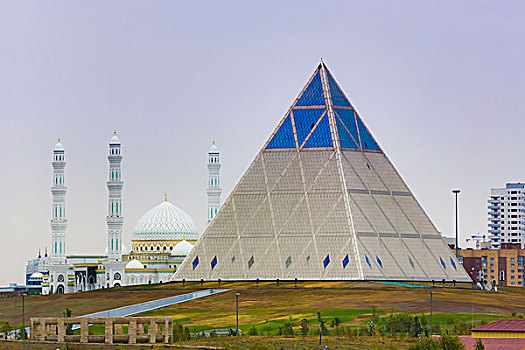 哈萨克斯坦,阿斯塔纳,城市,新,行政,宫殿,平和,金字塔,建筑师
