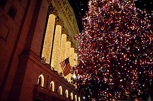 圣诞节,证券交易所,曼哈顿,纽约,美国