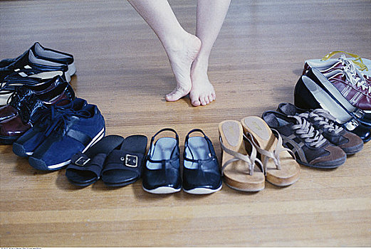 女人,脚,种类,鞋