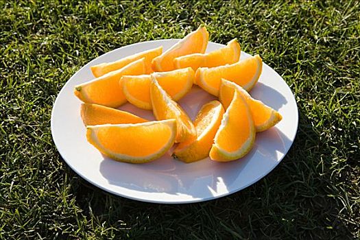 橙子,盘子