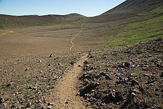 冰岛,长,空,徒步旅行,火山,荒芜,地平线,好天气