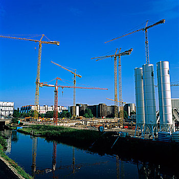 建筑工地,新,欧洲议会,斯特拉斯堡,阿尔萨斯,法国