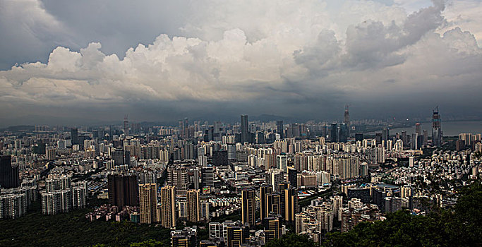 暴风雨前深圳城市景观