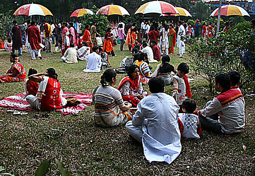 孟加拉,人,庆贺,新年,公园,达卡,2007年