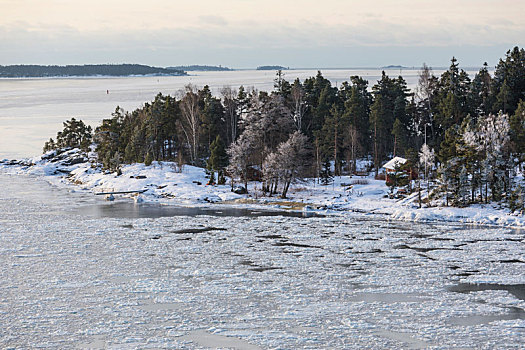芬兰,赫尔辛基,岛屿,冬天