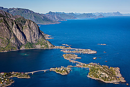 风景,山,莫斯克内斯,罗弗敦群岛,挪威,欧洲