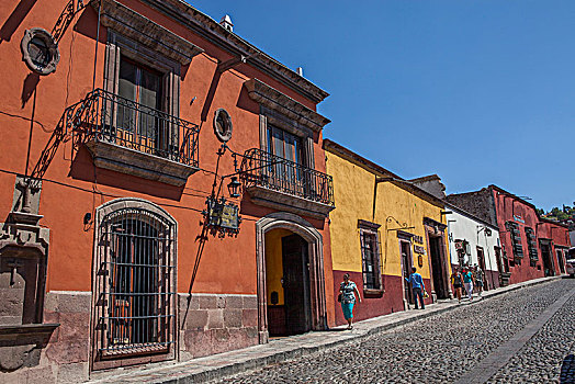 墨西哥,瓜纳华托,圣米格尔,街道,老城