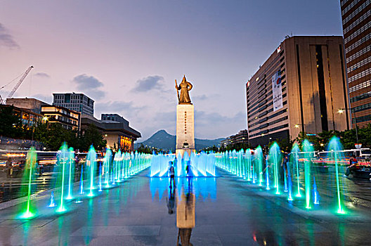 广场,晚上,首尔