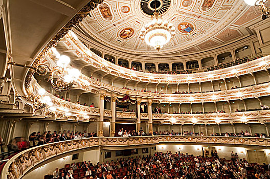 塞帕歌剧院,歌剧院,房子,室内,观众,德累斯顿,萨克森,德国,欧洲