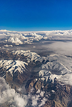 航拍高原山川雪山