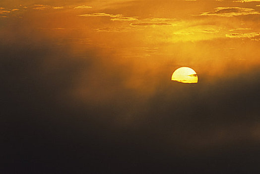 日出,后面,云,温哥华岛,不列颠哥伦比亚省,加拿大