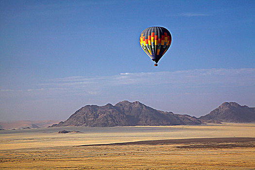 航拍,热气球,俯视,纳米布沙漠,靠近,塞斯瑞姆,纳米比亚,非洲