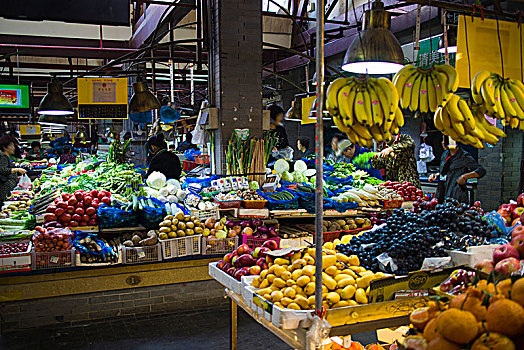 上海,菜市场,水果摊