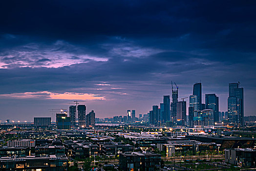 中国广东深圳前海自贸区都市夜景