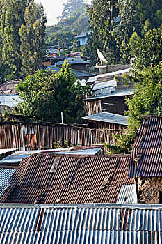 贡德尔,区域,锡,屋顶,埃塞俄比亚
