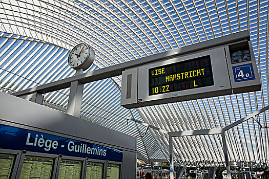 站台,火车站,车站,建筑师,圣地亚哥,瓦龙,区域,比利时,欧洲