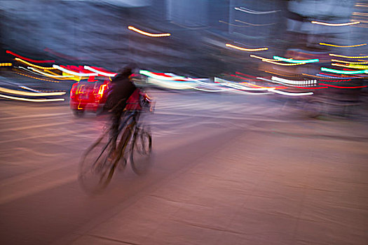 成都夜景自行车