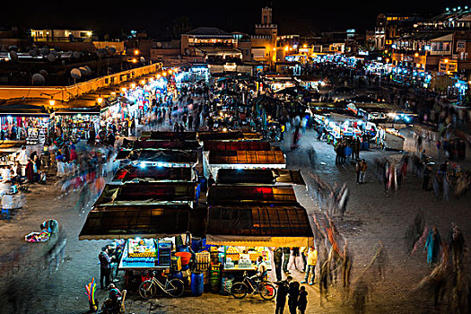 夜晚,玛拉喀什,摩洛哥,非洲