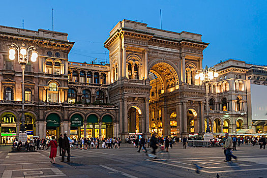 购物,拱廊,商业街廊,米兰,伦巴第,意大利,欧洲