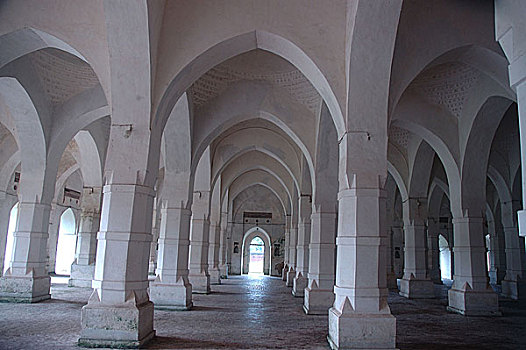 室内,60多岁,圆顶,清真寺,历史,孟加拉,建造,15世纪,五月,2007年